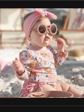 NWT Caden Lane Baby Boho Floral Ruffle Swim Rashguard (Only) Matching Set Avail.